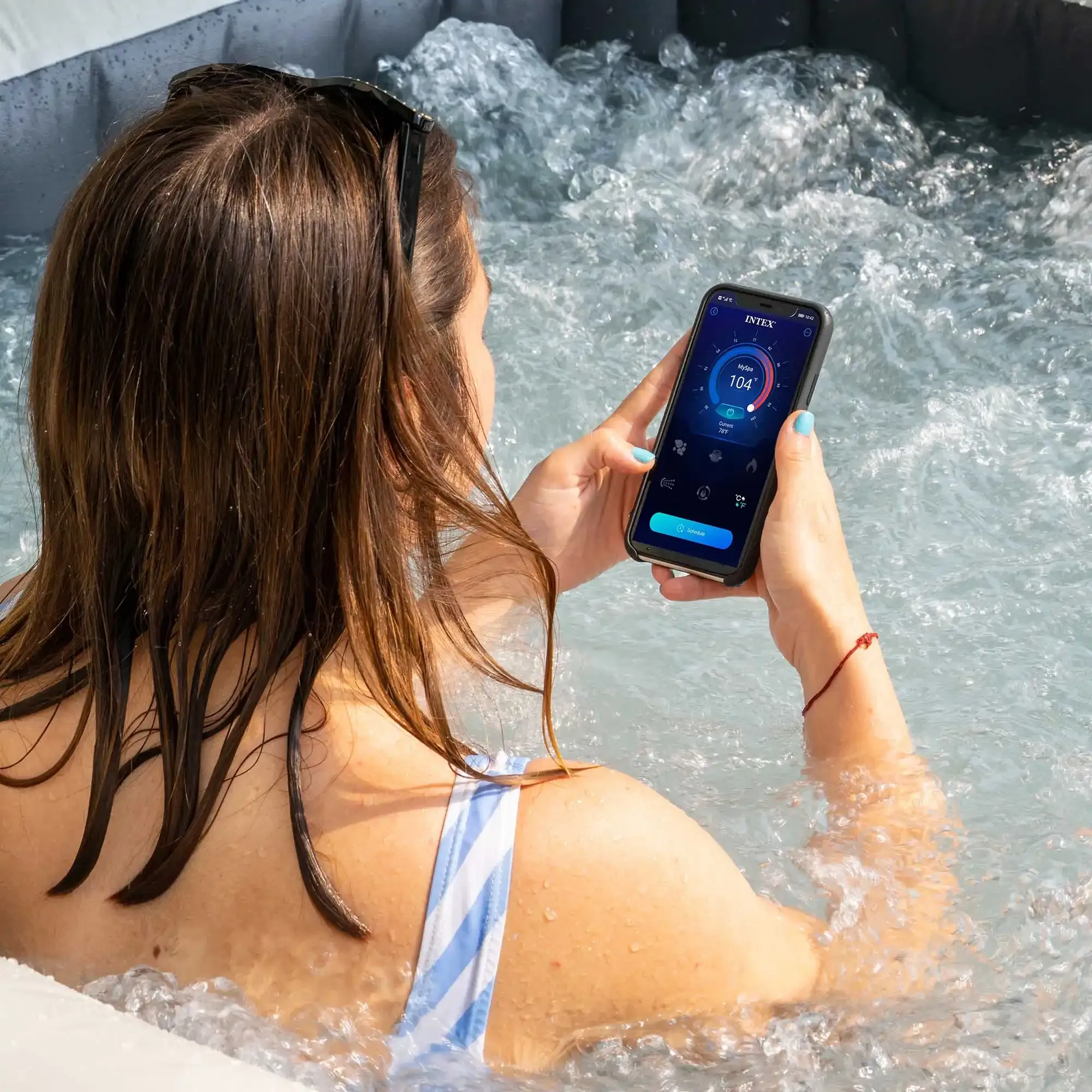 hidromasažni bazen greystone deluxe square bubble spa za 6 osoba - slika 3