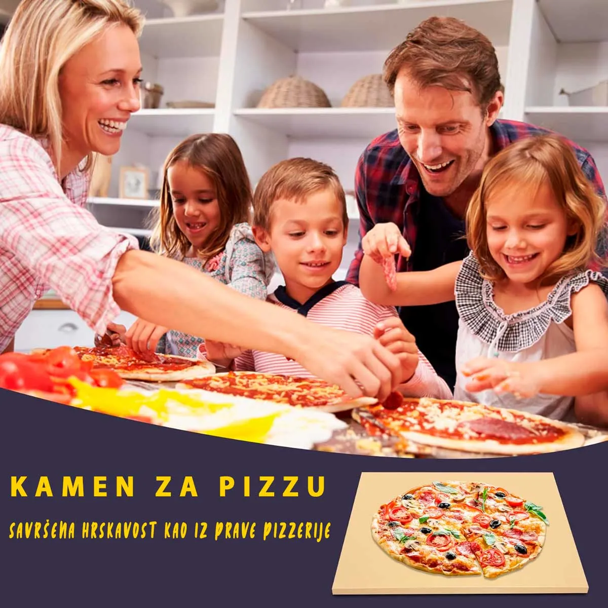 kamen za pizzu + pladanj za posluživanje - slika 2