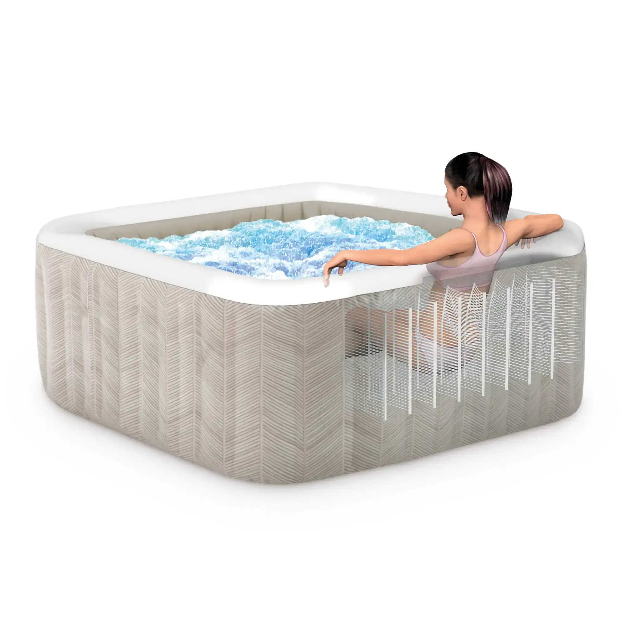 hidromasažni bazen chevron deluxe square bubble spa za 6 osoba - slika 3