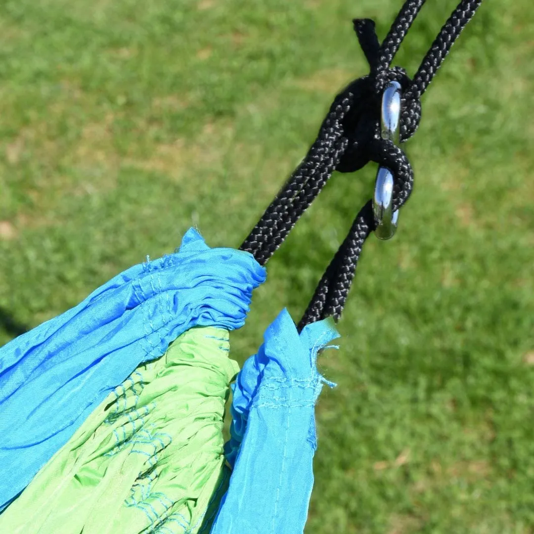 viseća ležaljka (hammock) 275x137 cm zeleno-plava - slika 3