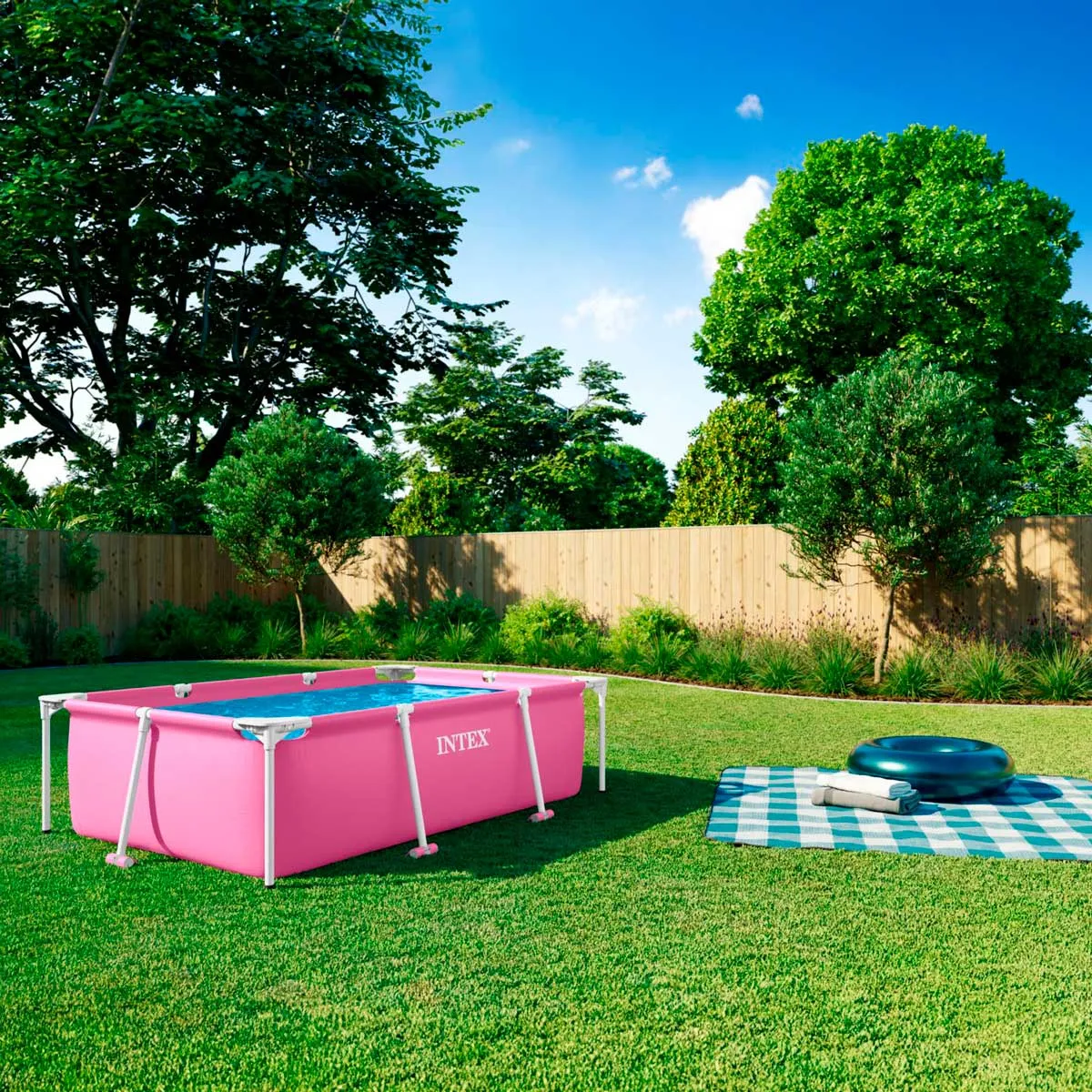pink rectangular frame bazen 220 x 150 x 60 cm - slika 5