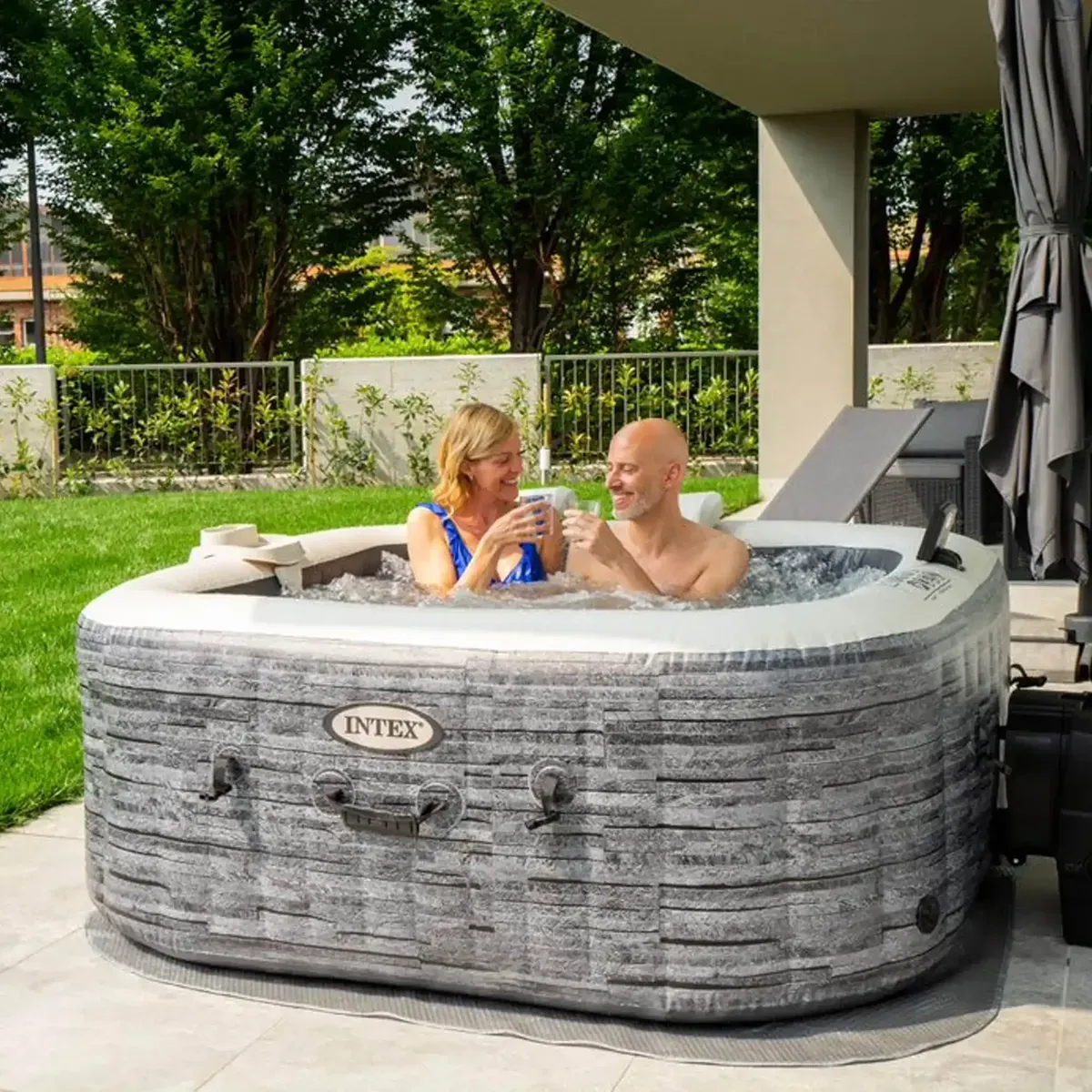 hidromasažni bazen greystone deluxe square bubble spa za 4 osobe - slika 4