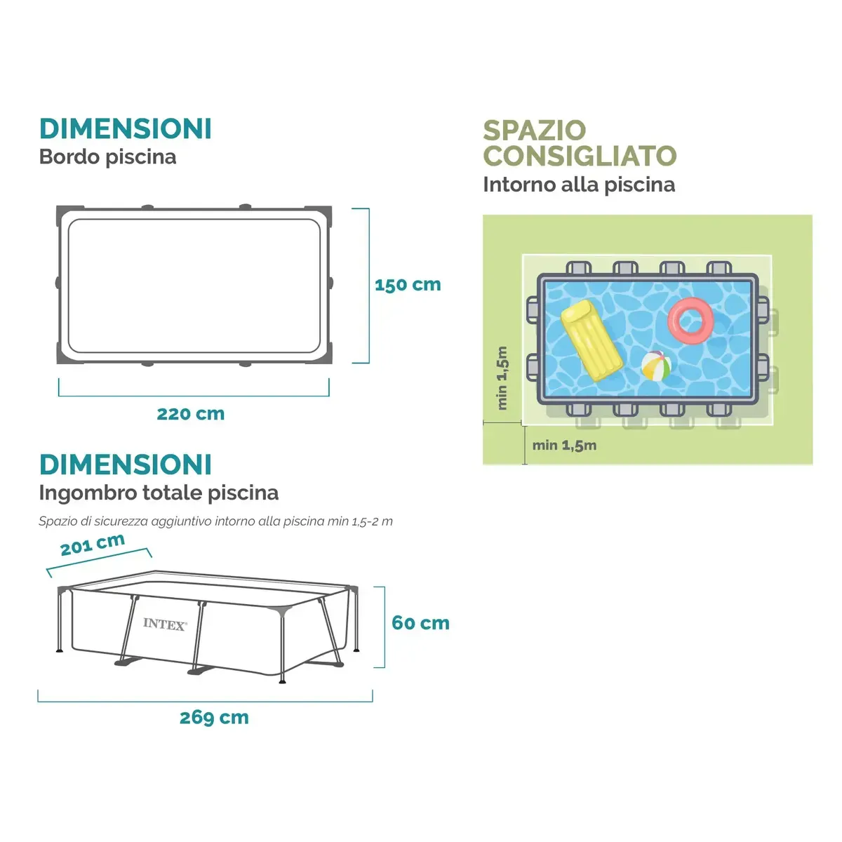 rectangular frame montažni bazen 220 x 150 x 60 cm - slika 6