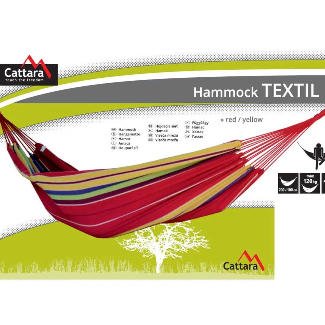 viseća ležaljka (hammock) textil 200x100 cm crveno-žuta - slika 5