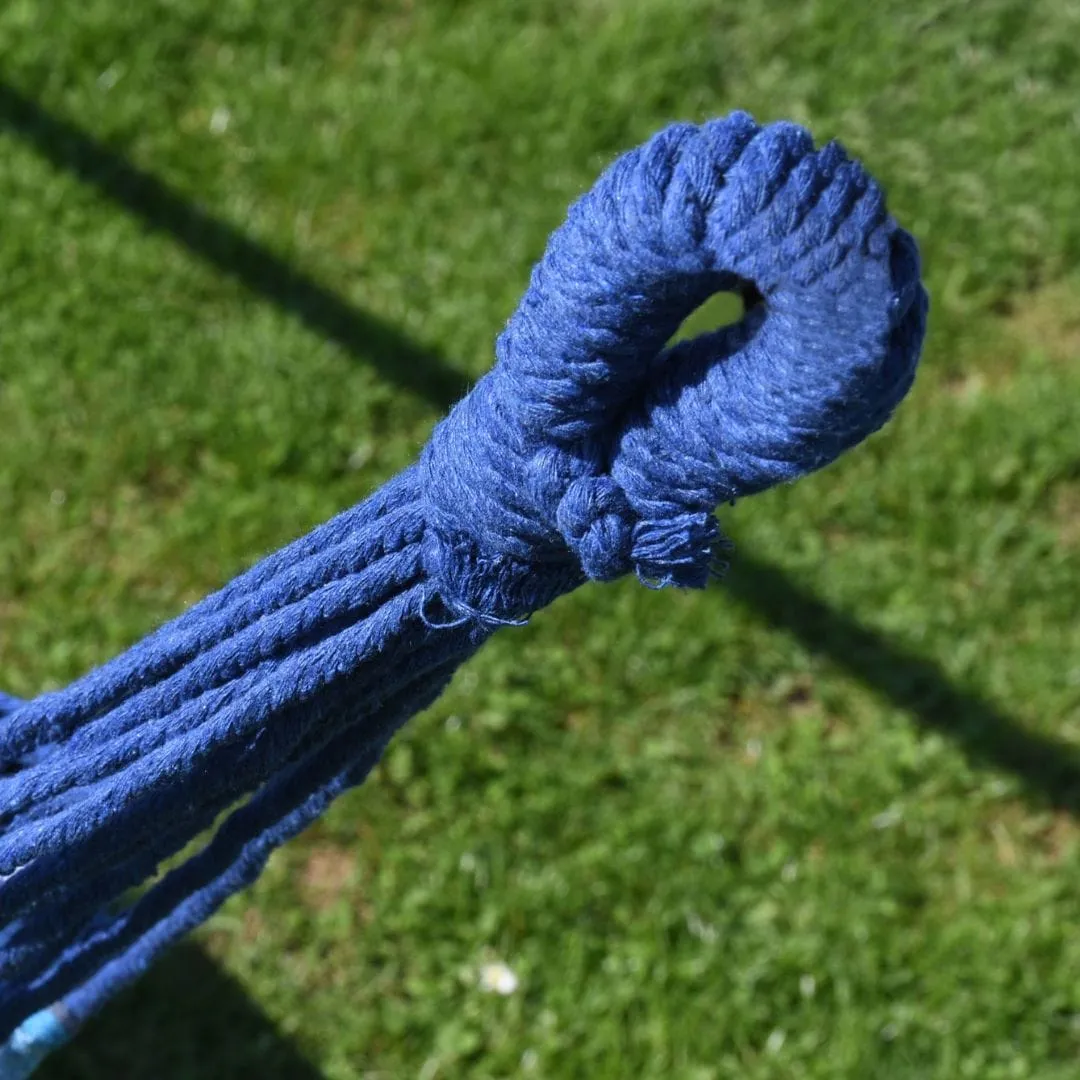 viseća ležaljka (hammock) textil 200x100 cm plavo-bijela - slika 3