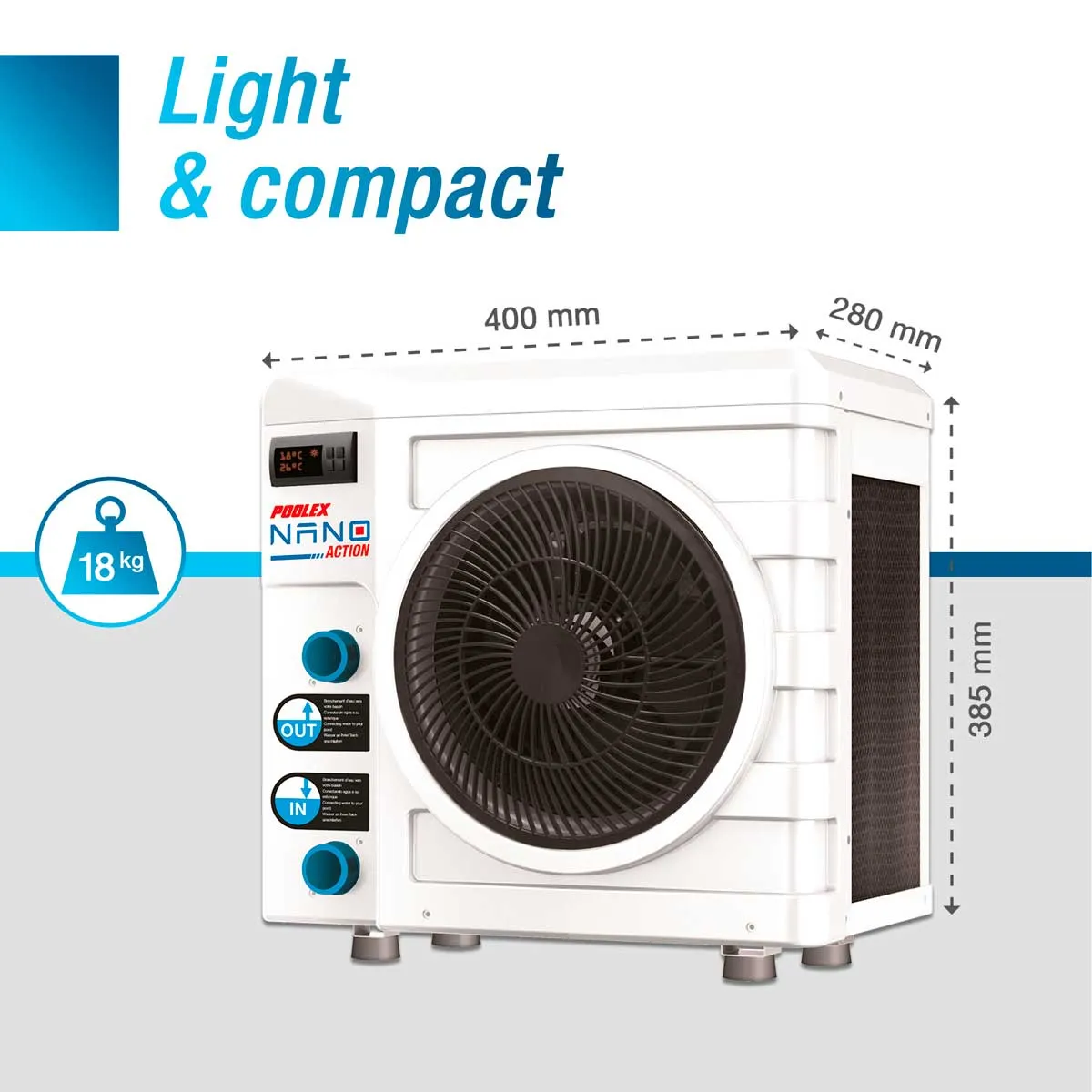 toplinska pumpa nano a3 kw (reverzibilna) - za bazene do 21 m³ - slika 2