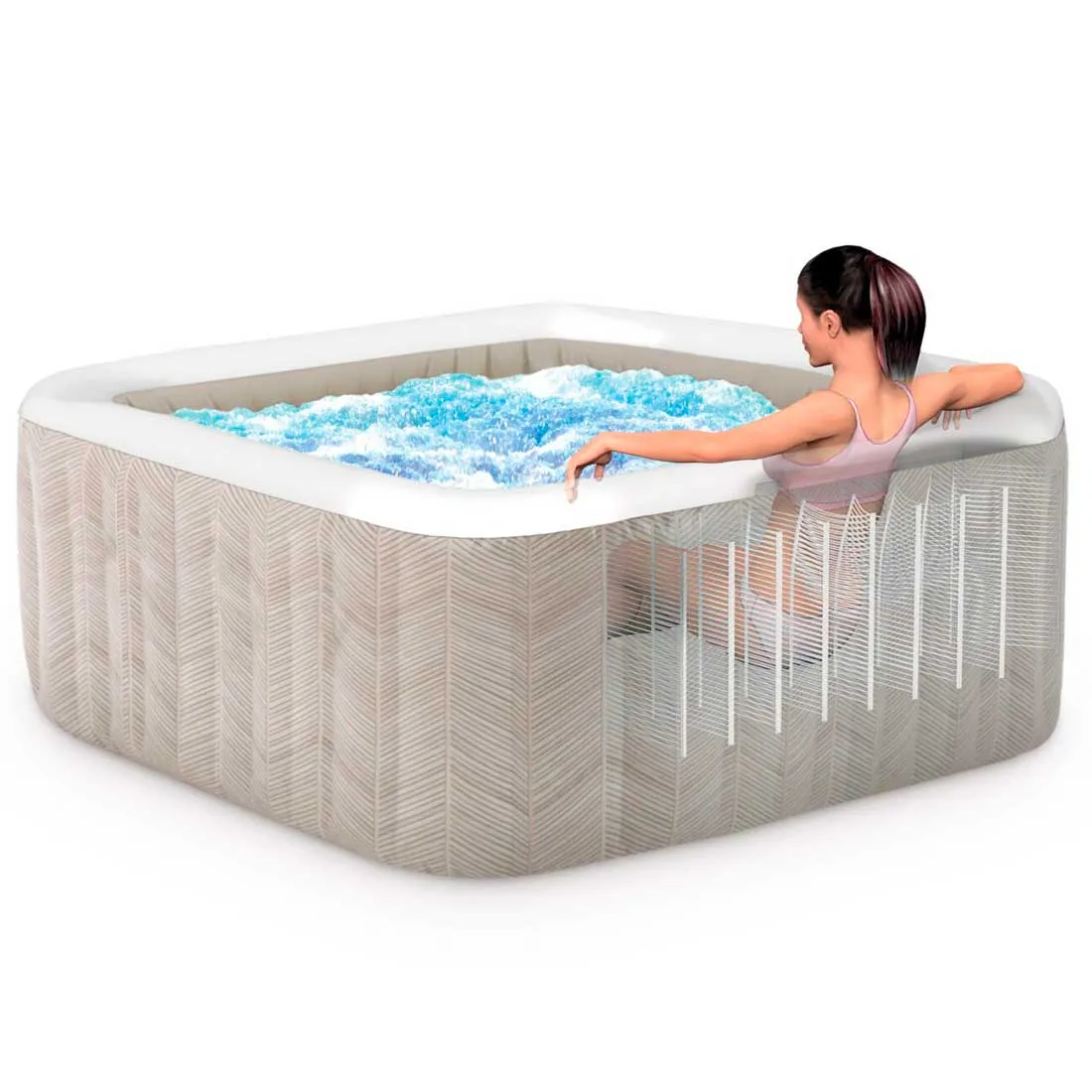 masažni bazen purespa chevron bubble deluxe za 4 osobe - slika 4