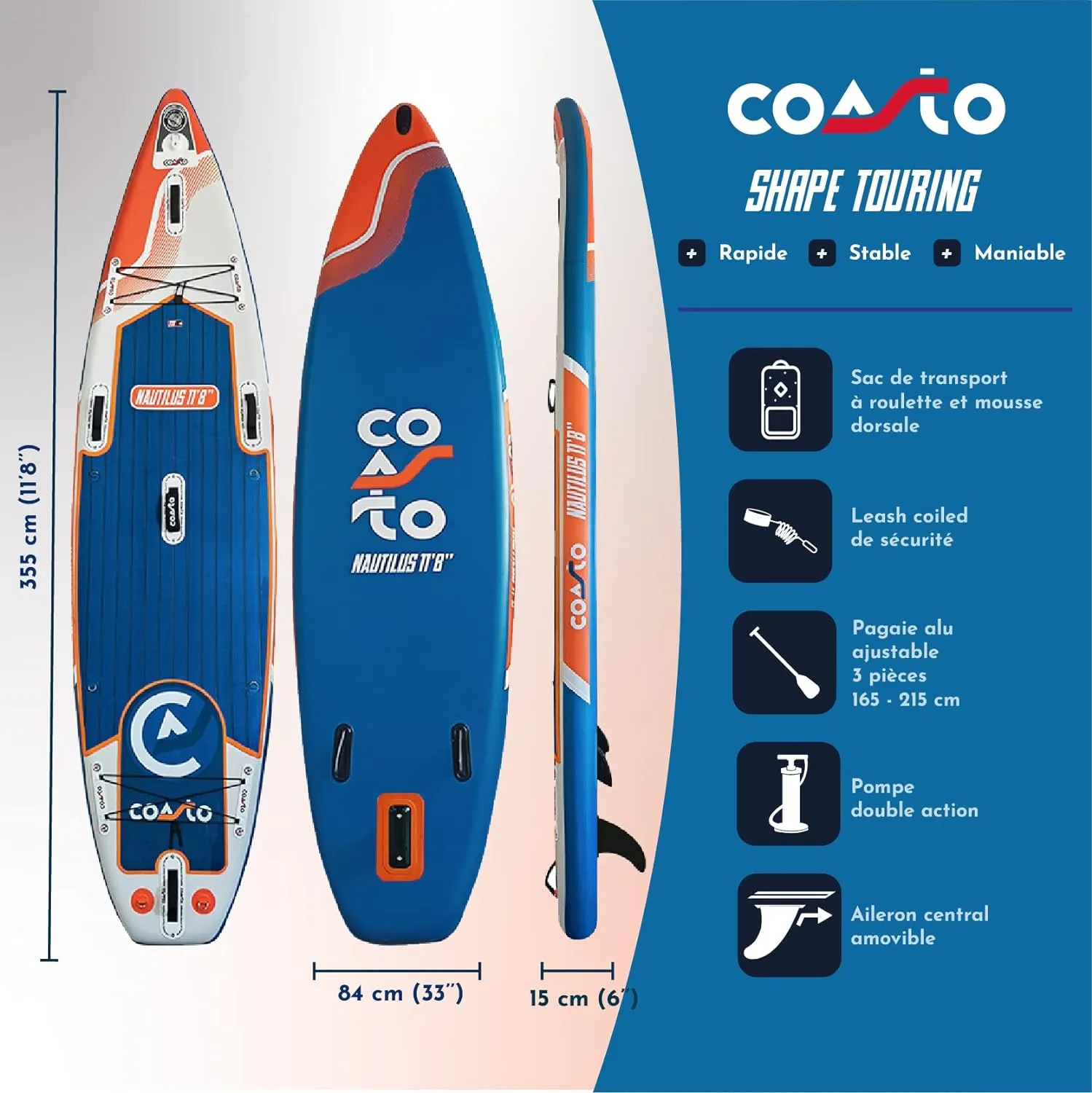 sup daska coasto nautilus 11′8” touring - slika 2