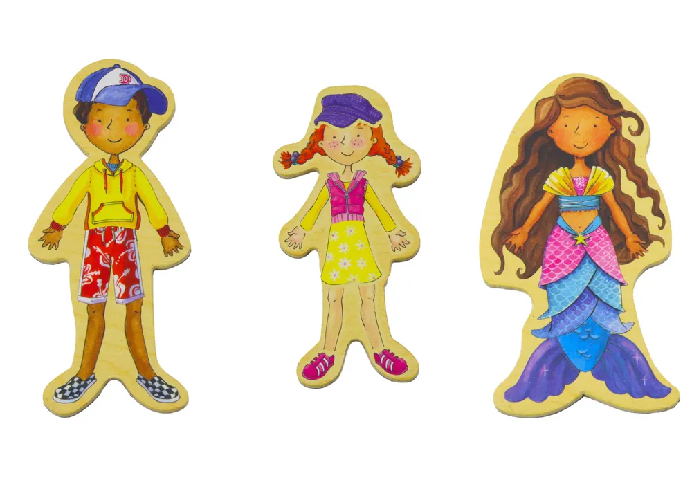 set of magnets wooden characters in colorful disguises, 20 pieces - slika 3