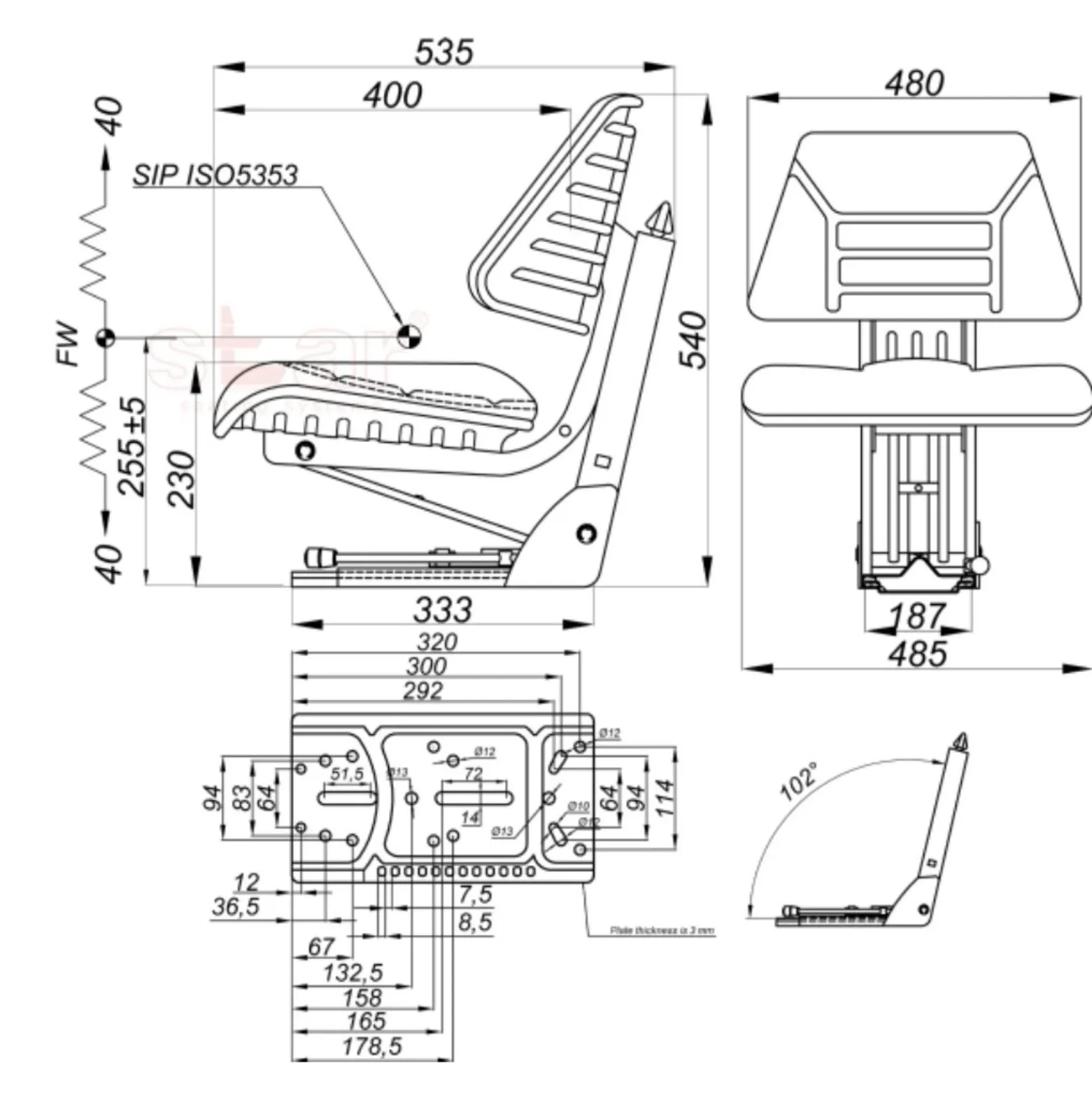 sjedalo suspenzirao eco103 - slika 2