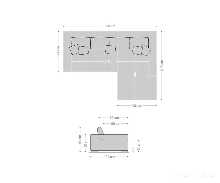 kutna garnitura josea 300x215cm, materijal: mikrofibra - slika 7