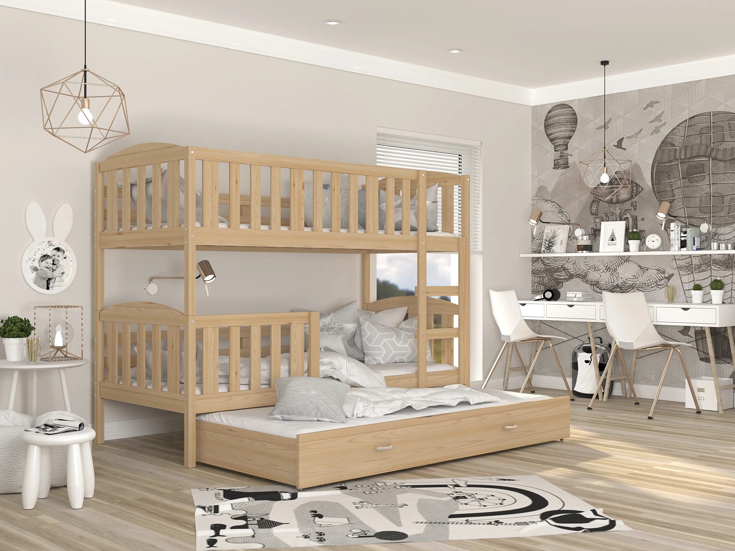 Kubus 3 dječji krevet s tri ležaja 200×90 - Nedeljanec, Vidovec