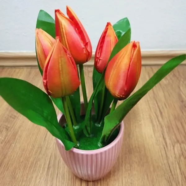 umjetni tulipani u tegli - slika 4