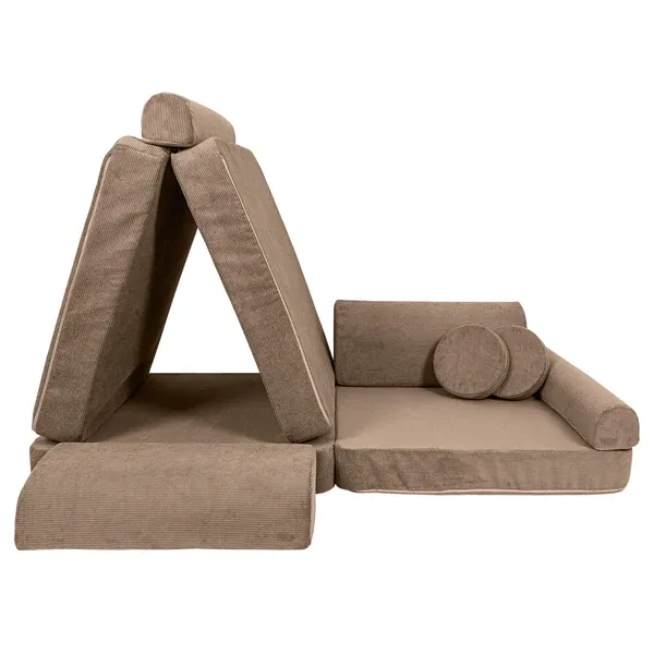 velika modularna sofa za djecu - slimcord corduroy smeđa - slika 3