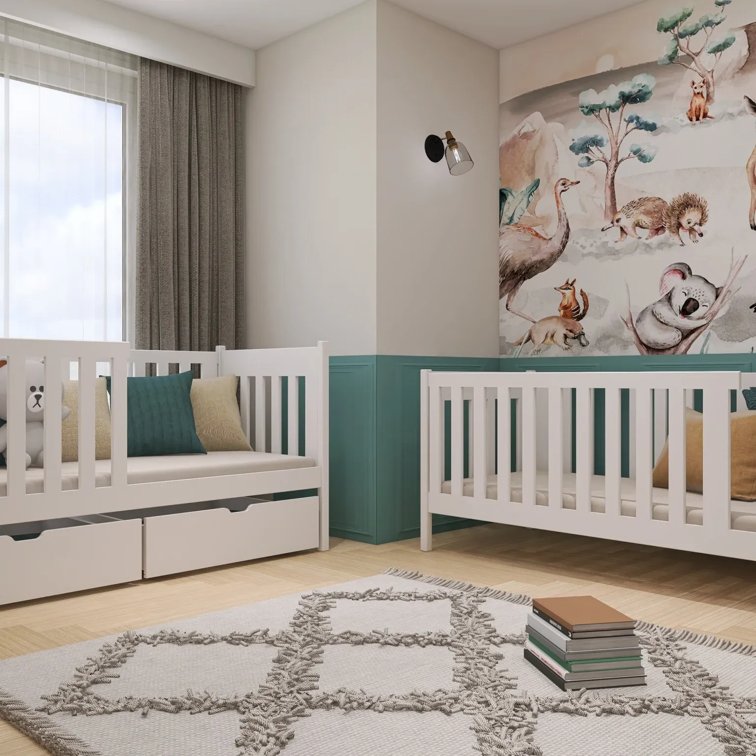 drveni dječji krevet na kat dawid 200×80 – puno drvo - slika 6