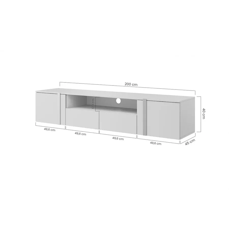 komoda verica 200cm, materijal: laminirana ploča - slika 7