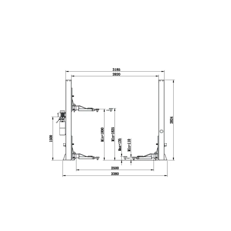 elektrohidraulična dvostupna dizalica, 4000 kg, 220v, poluautomatska - slika 3