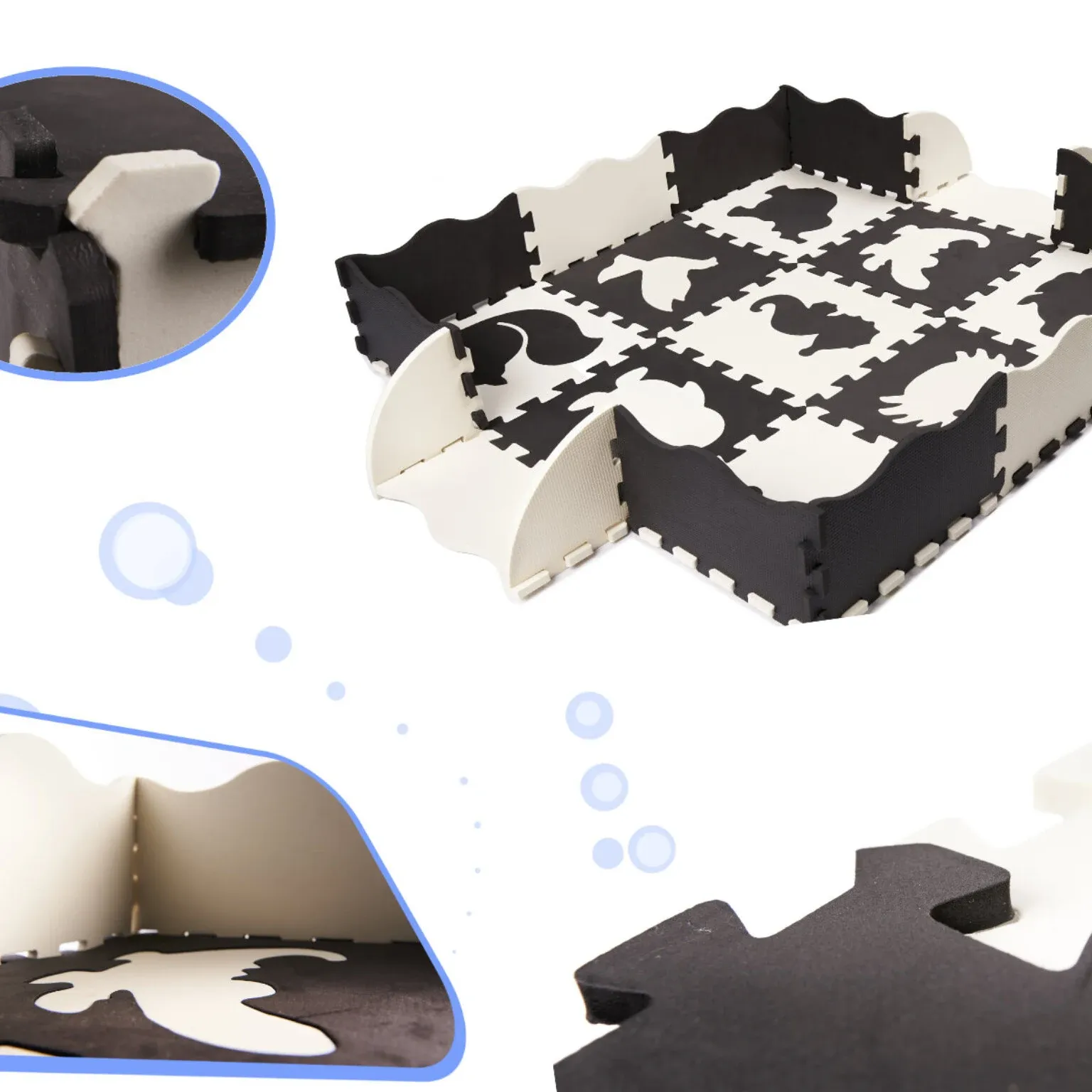 edukativna podloga puzzle crno-bijele - slika 2