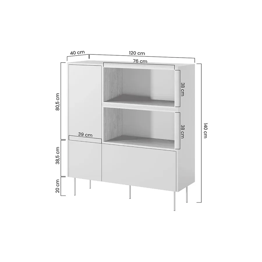 visoka komoda desin, materijal: mdf - slika 7