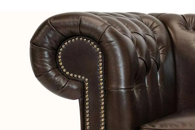 chesterfield dvosjed class leather | 2-sjedišta | cloudy brown dark - slika 2