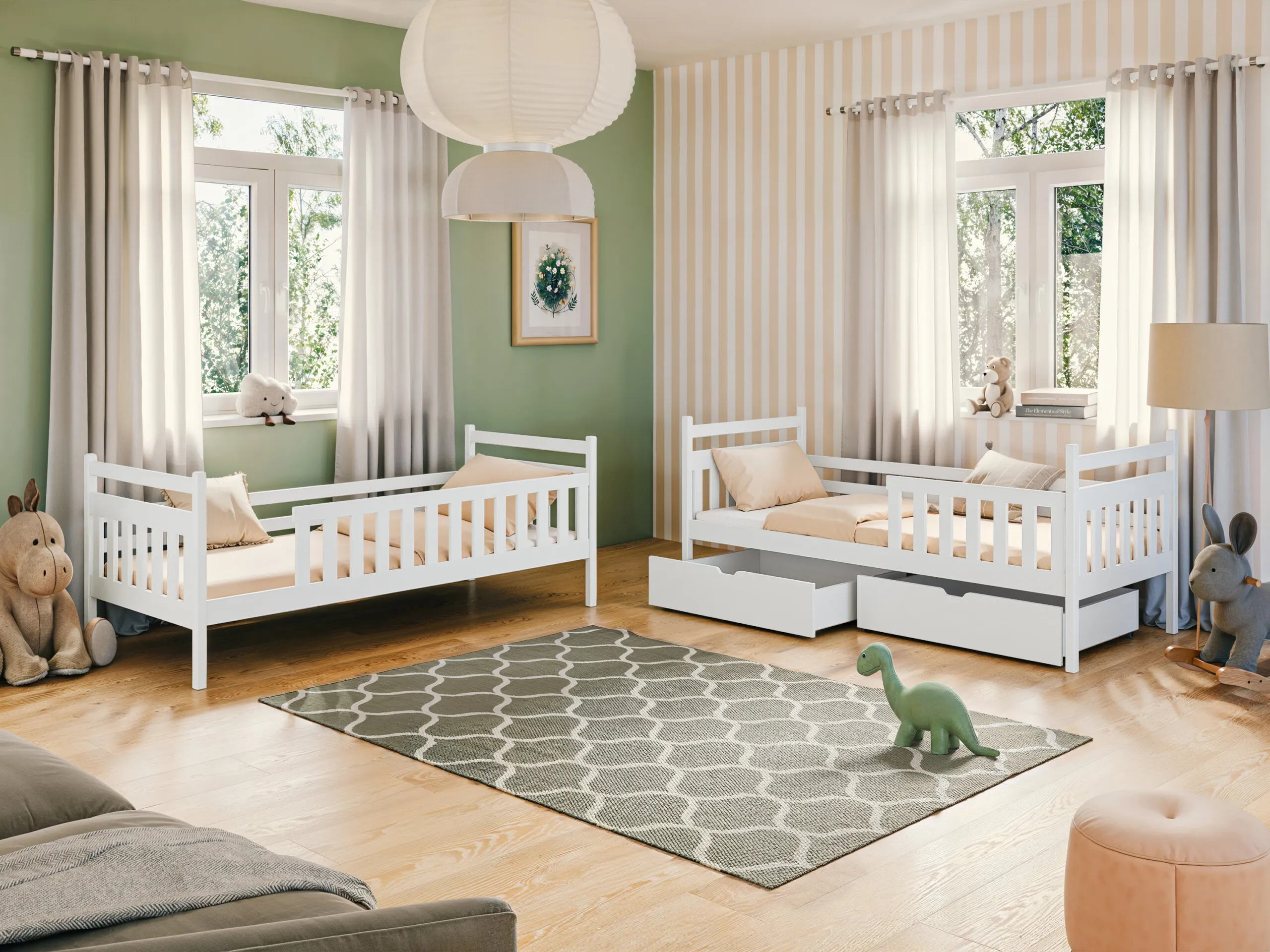 drveni dječji krevet na kat monika 200×90 – puno drvo - slika 5