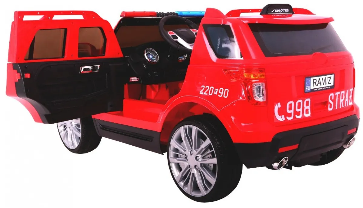 auto na akumulator suv fire truck - crveni - slika 2