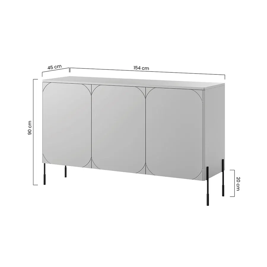 komoda sonatia 150cm, 3 vrata, materijal: mdf - slika 7
