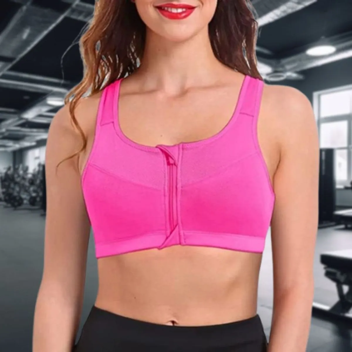 sportski grudnjak s patentnim zatvaračem fitness-bra - slika 2