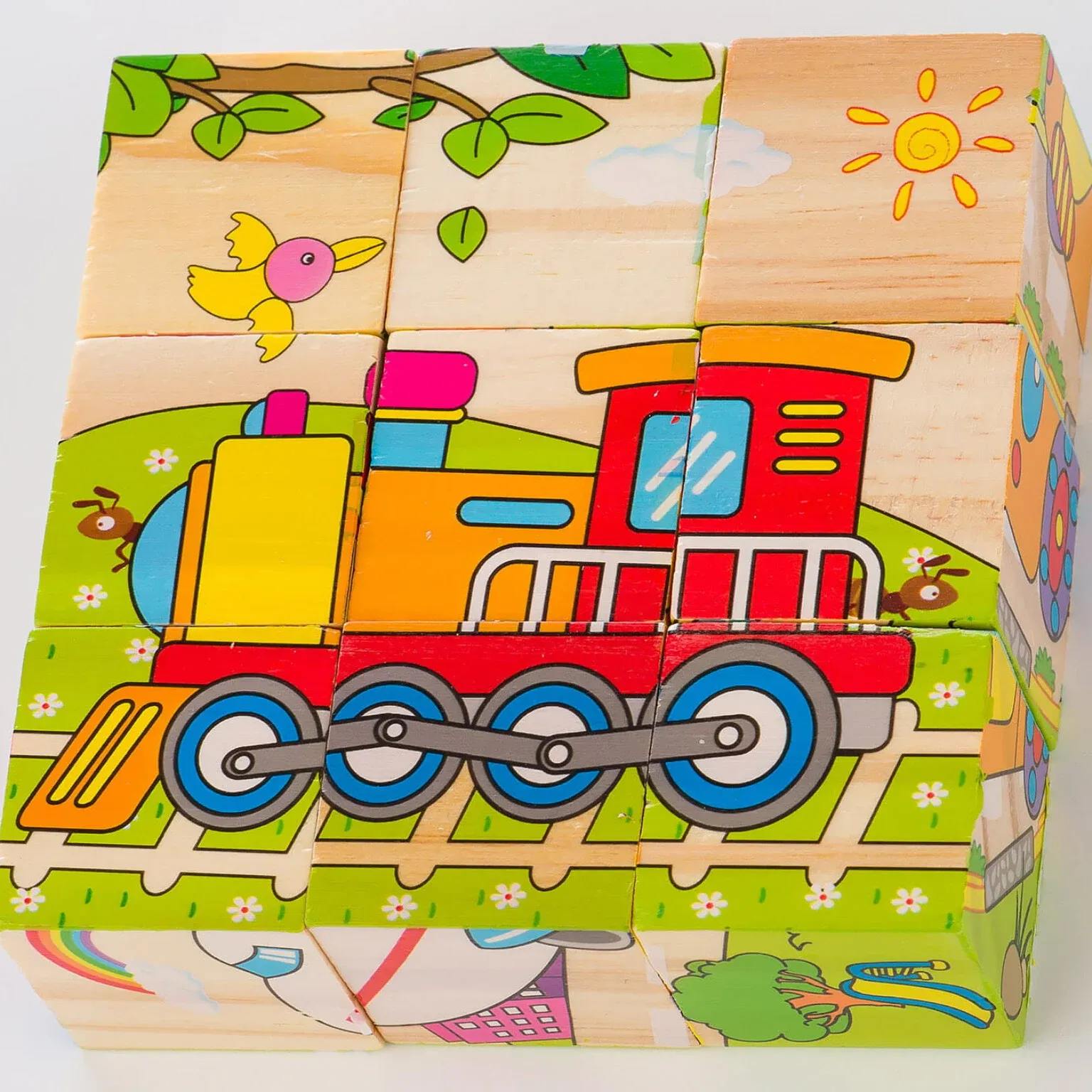 Edukativne drvene kocke puzzle – motiv vozila - Zagreb