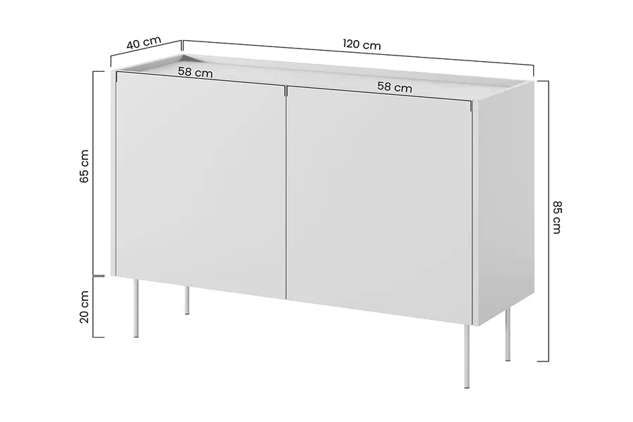 komoda desin 120cm, 2 vrata i 2 ladice, materijal: mdf - slika 7