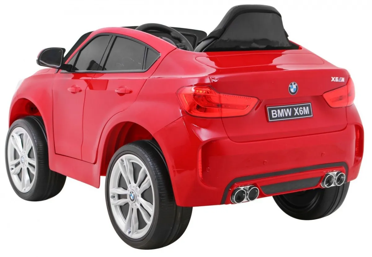 licencirani auto na akumulator bmw x6m - crveni/lakirani - slika 4