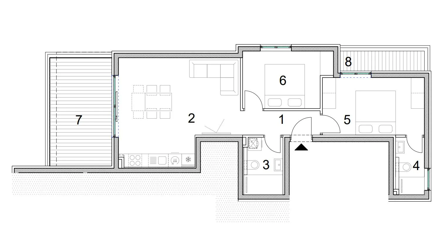 prodaja, trosobni stan: novalja, mlaji (babe) 66.24m2, pogled na more - slika 8