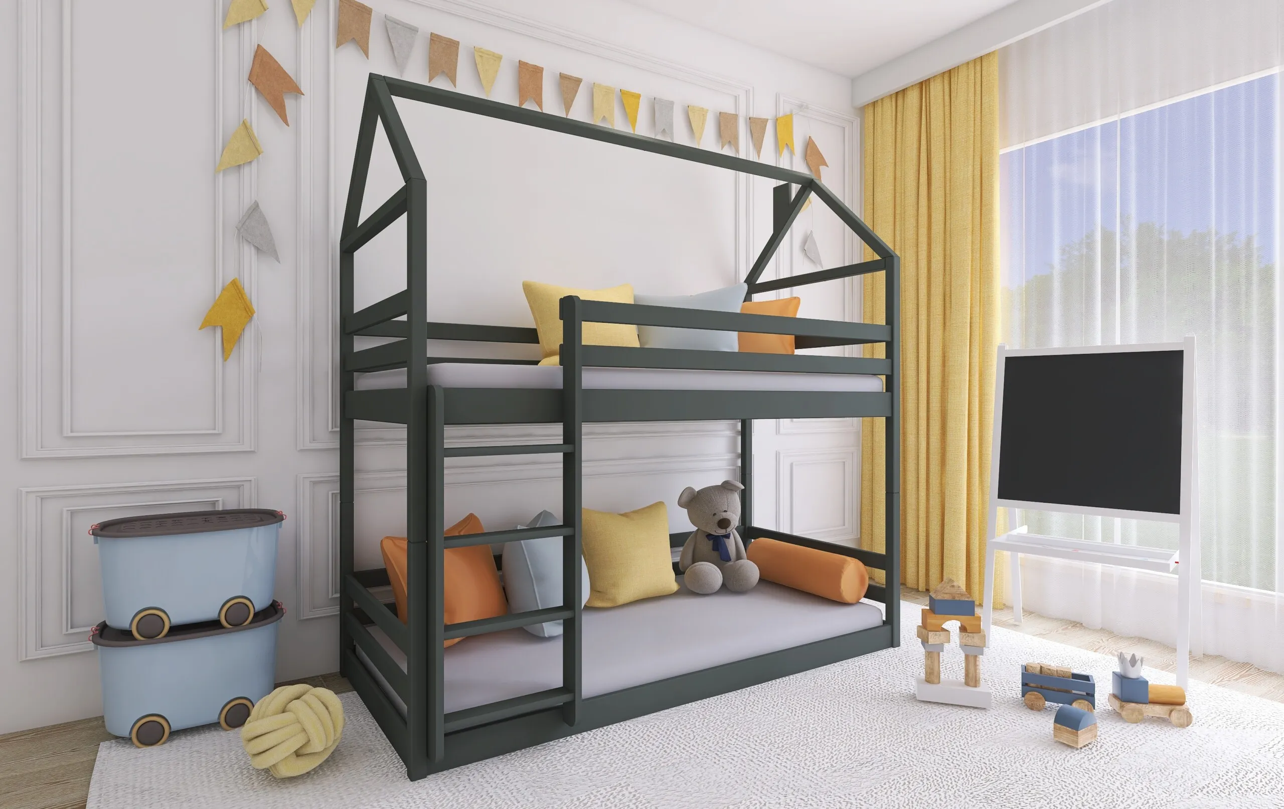 Niski krevet na kat kućica Montessori Axel – 200×80 - Zagreb