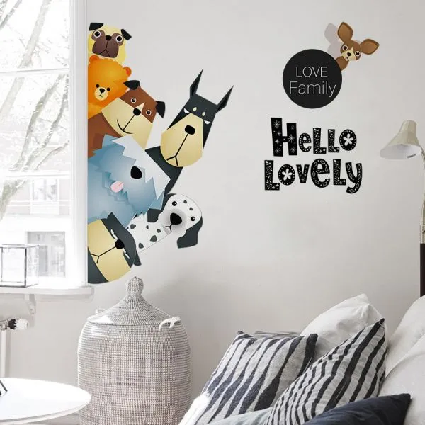 3d wall sticker dogs dimenzije 70x50 cm - slika 3