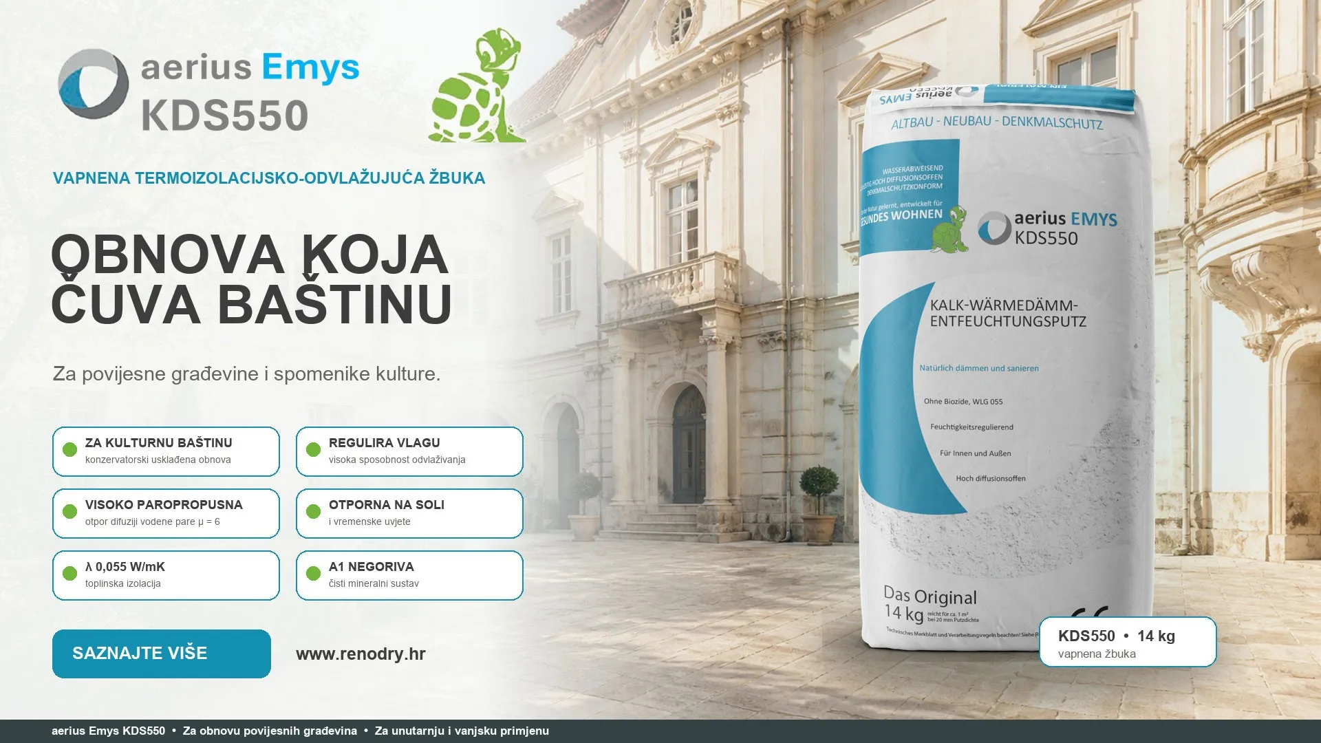 Inovativna toplinska izolacija - aerius Emys KDS550 - Zagreb