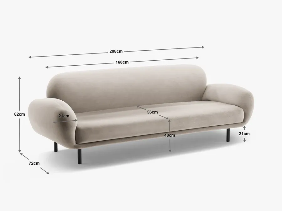 sofa poppy 208x72cm, materijal: chenille - slika 6