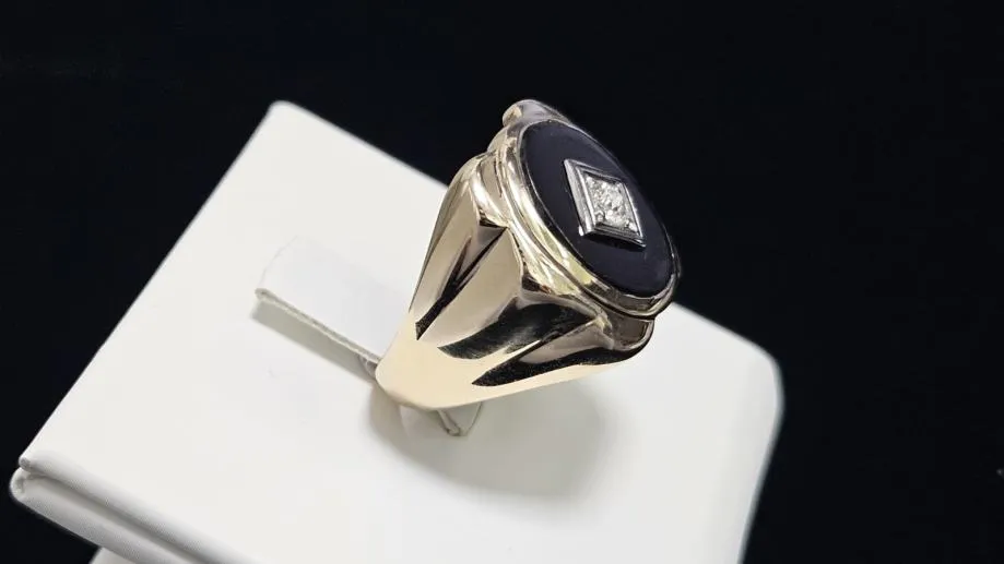zlatni prsten s dijamantom 0.14ct 14k / r1, rate ! - slika 2
