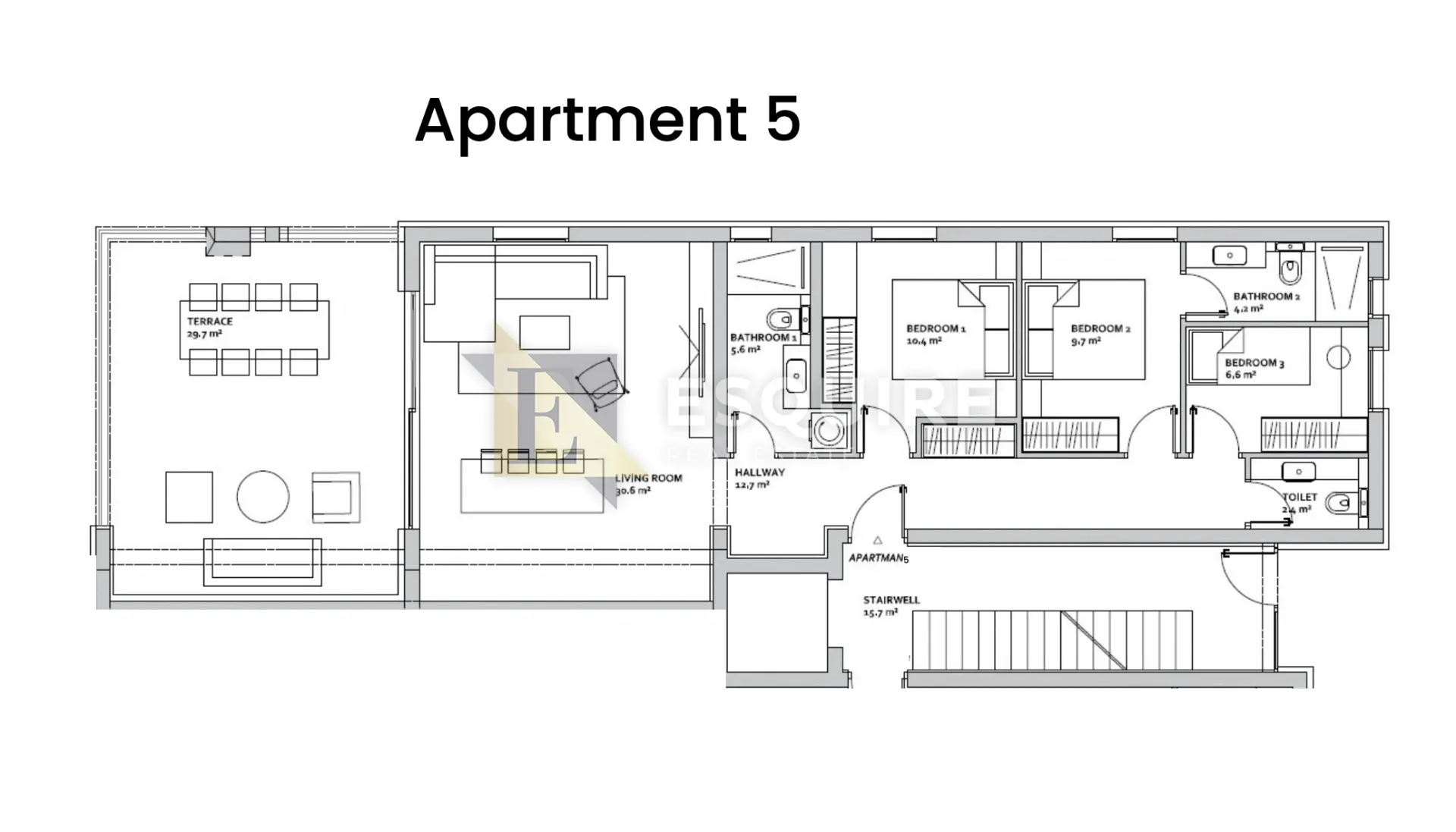zadar - diklo - trosoban penthouse stan s5 1. red do mora - 180m2 - slika 12