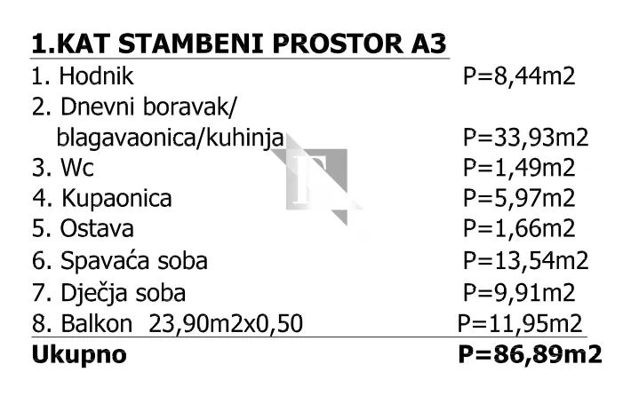 privlaka - dvosoban stan a3 na 1. katu - 89m2 - slika 44