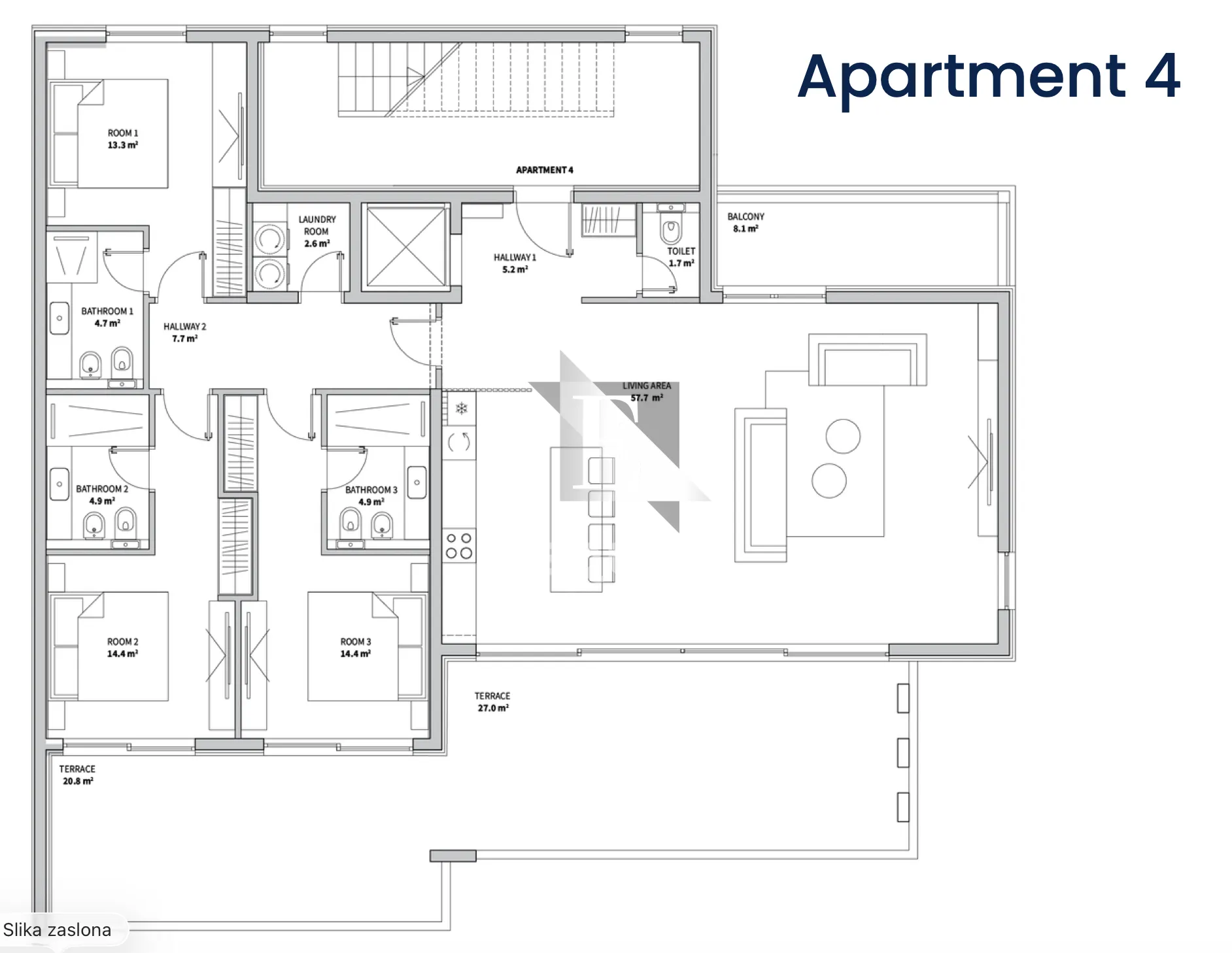 zaton - trosoban penthouse 1. red do mora - 225m2 - slika 11
