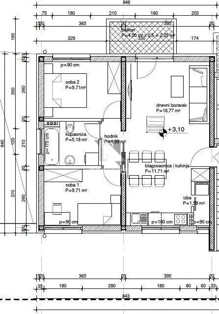 diklovac - dvosoban stan na 1. katu + garaža - 76m2 - slika 21