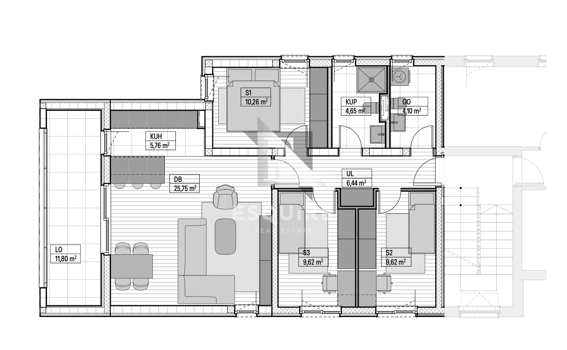 bulevar - trosoban stan na 1. katu, novogradnja - 88m2 - slika 7