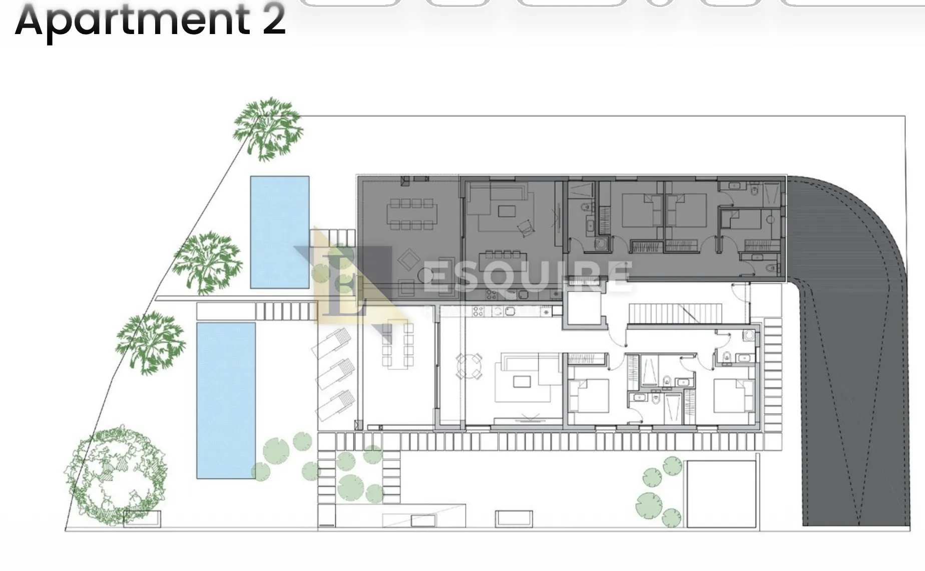 zadar - diklo - dvosoban stan s2 u prizemlju s bazenom 1. red do mora - 166,25m2 - slika 12