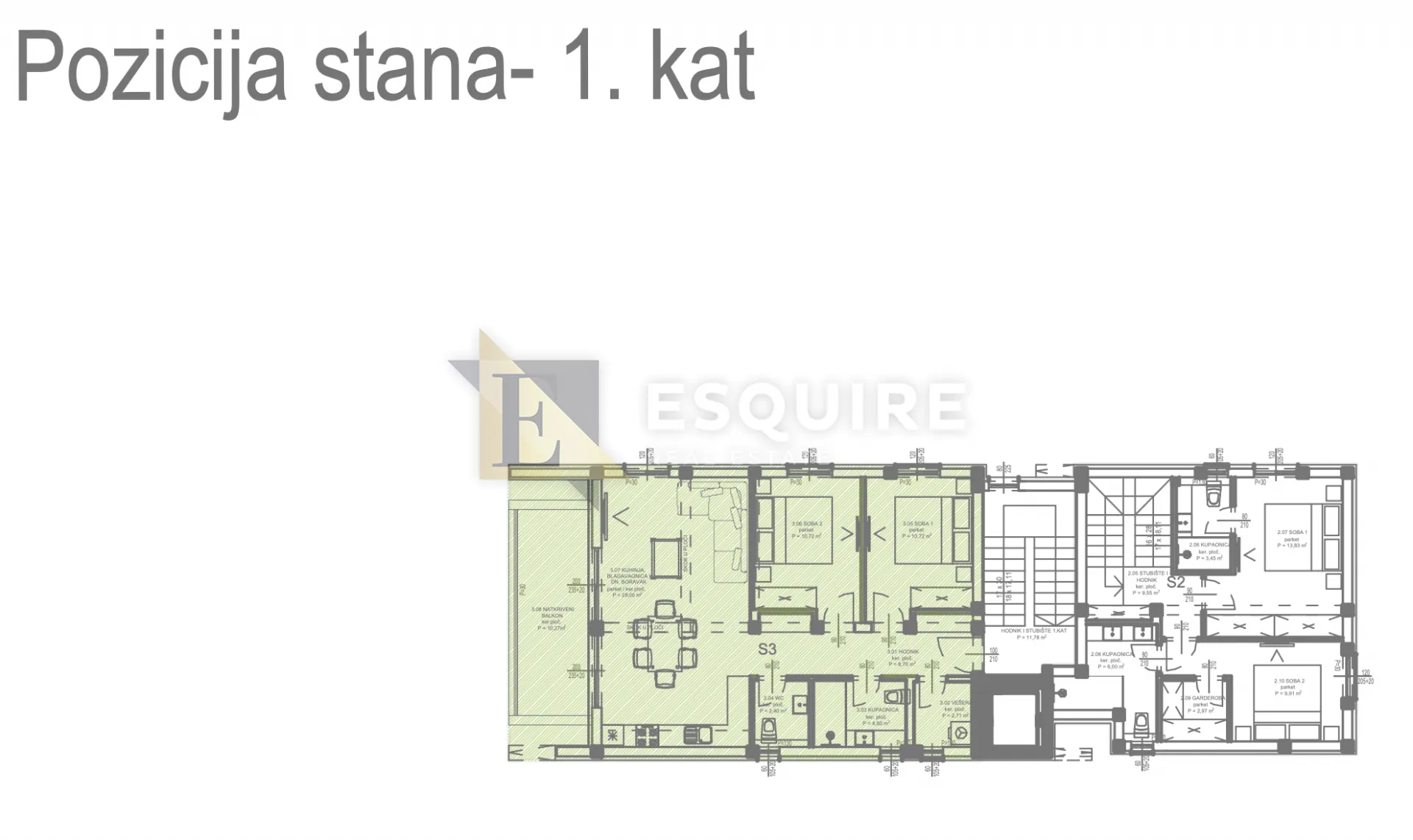 kožino - luksuzni dvosoban stan s3 na 1. katu - 79m2 - slika 20