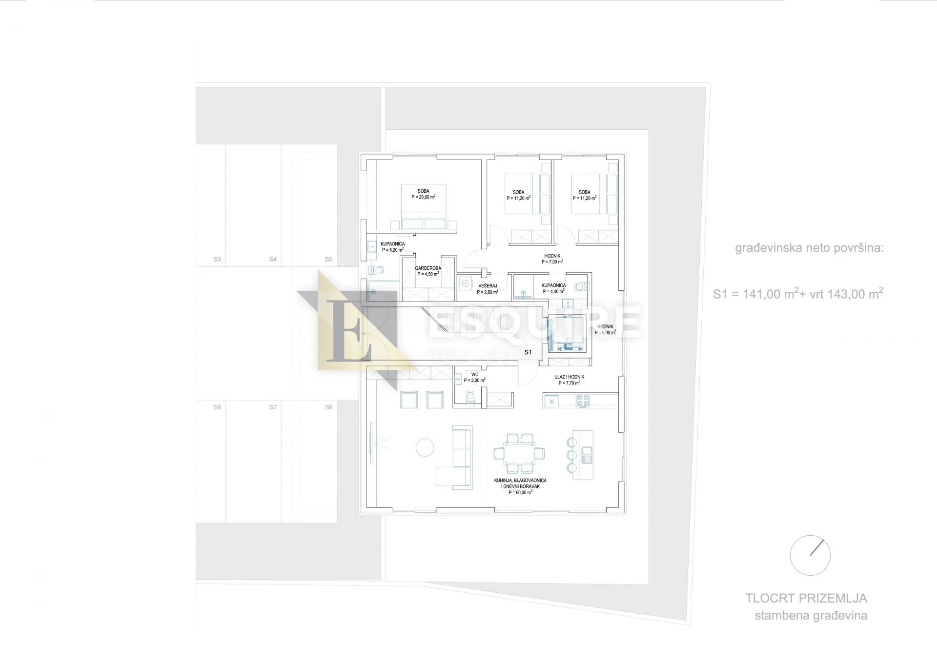 zadar - bili brig - atraktivno građevinsko zemljište s projektom - 1100m2 - slika 4