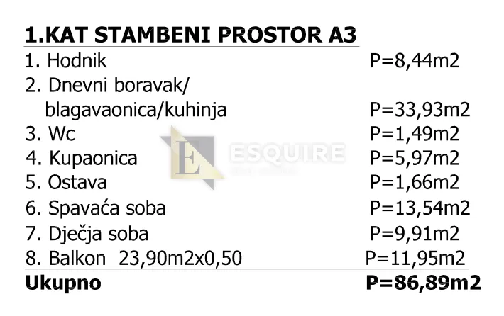 privlaka - dvosoban stan a3 na 1. katu - 89m2 - slika 44