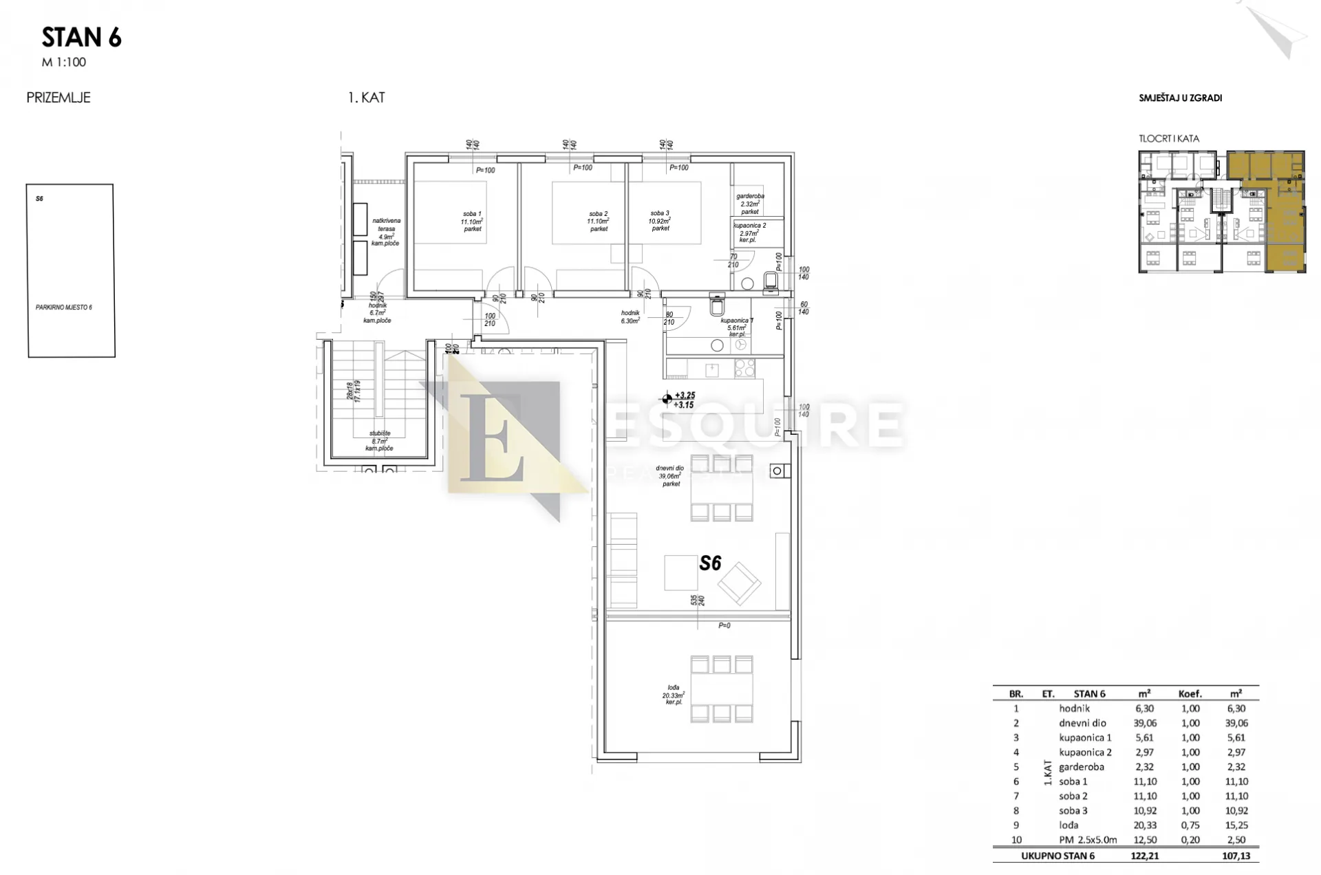 privlaka - trosoban stan s6 na 1. katu, useljivo - 107m2 - slika 24