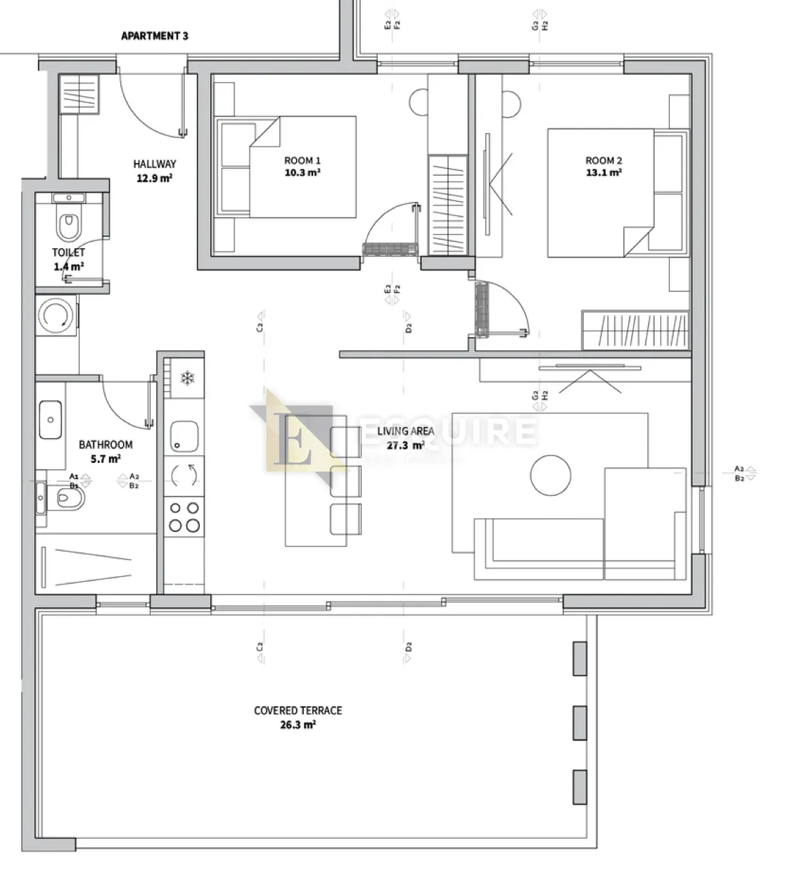 zaton - dvosoban stan a3 1. red do mora - 102m2 - slika 12