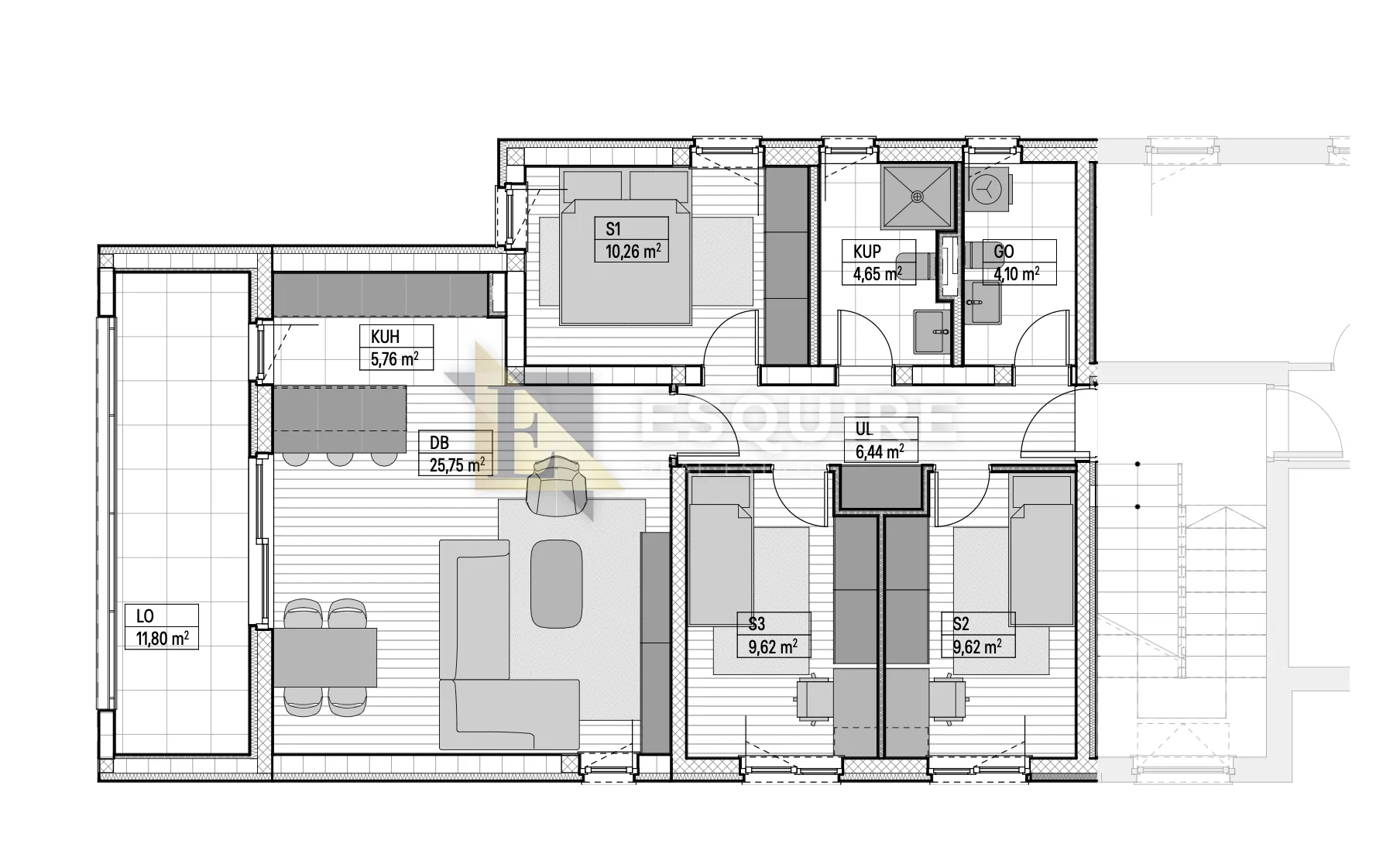 bulevar - trosoban stan na 1. katu, novogradnja - 88m2 - slika 7