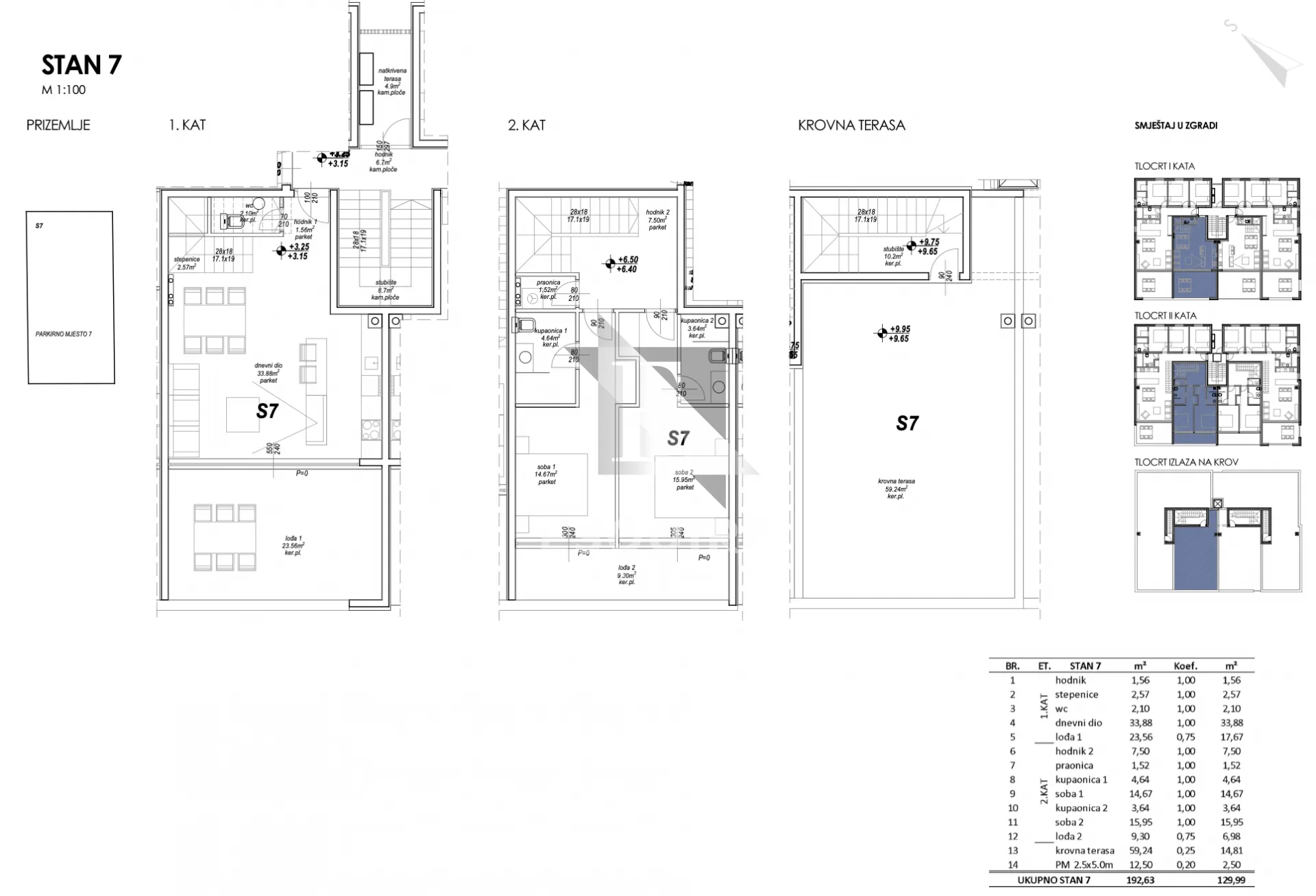privlaka - dvosoban troetažni stan s7, useljivo - 130m2 - slika 29